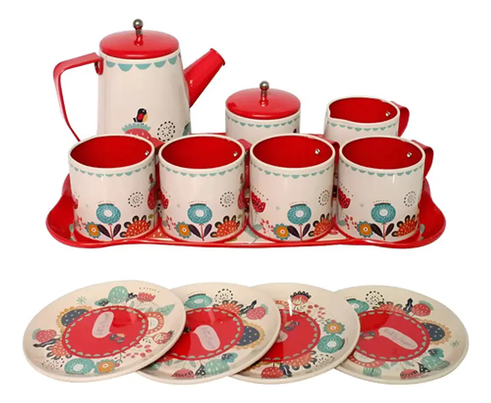 Set De Te Metálico 14pcs Niñas Vajilla Cocina Ref. 998-e 1