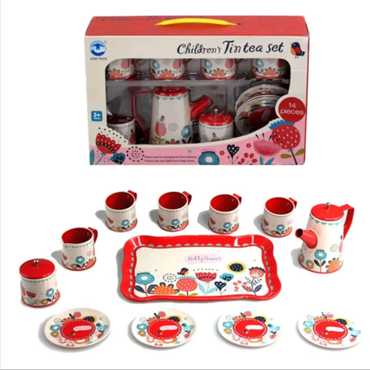 Set De Te Metálico 14pcs Niñas Vajilla Cocina Ref. 998-e 2