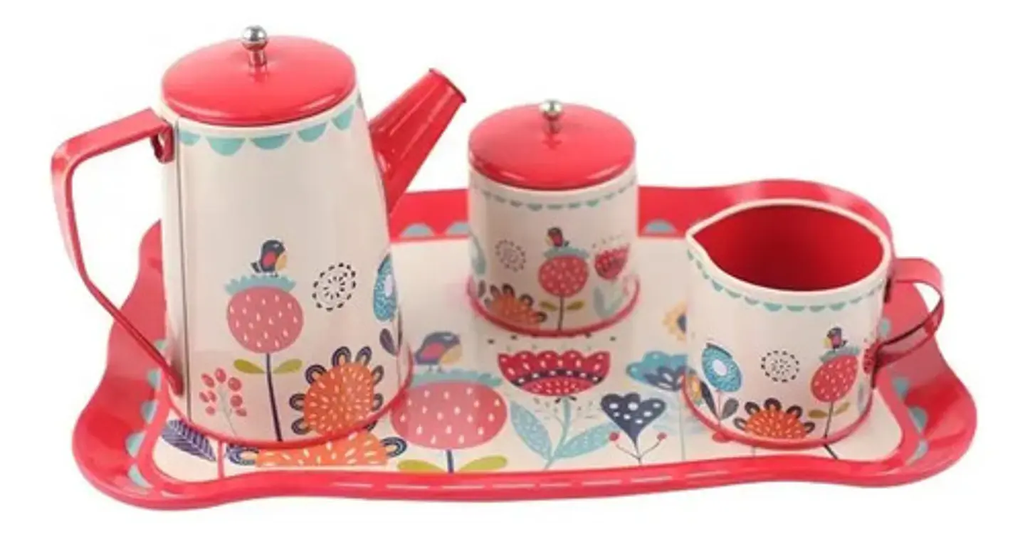 Set De Te Metálico 14pcs Niñas Vajilla Cocina Ref. 998-e 3