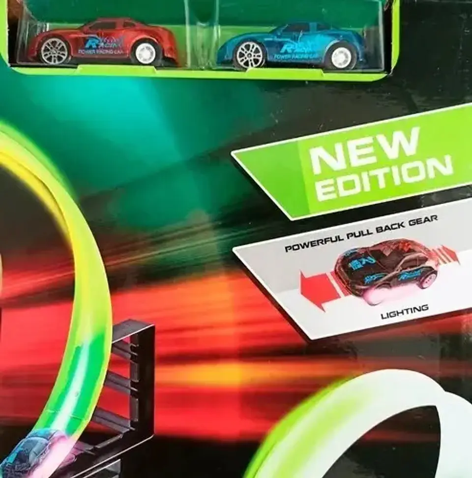 Pista 2 Carros Luminiscente Track Noctilucent Ref. 006-1 Verde 3