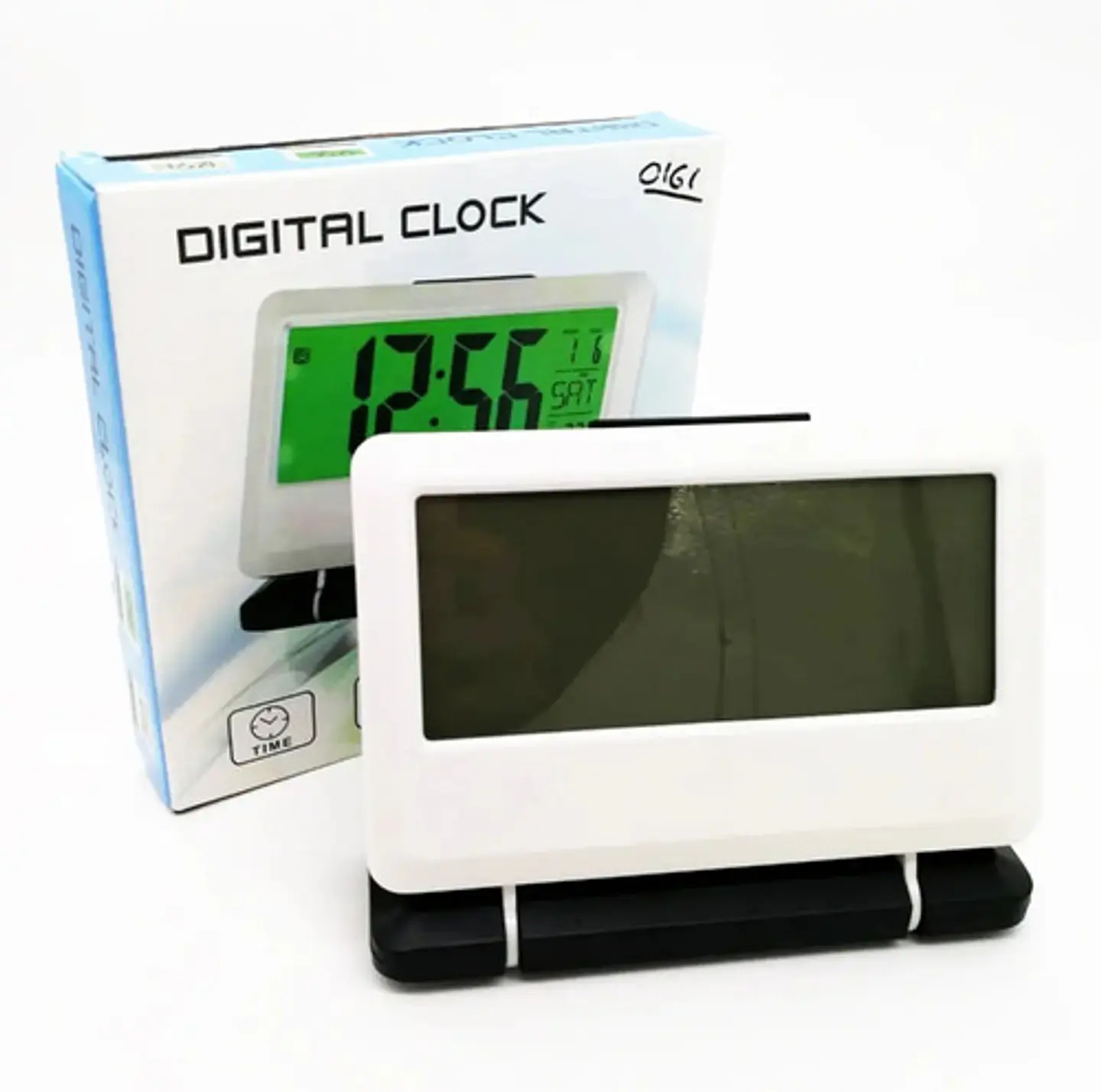 Reloj Digital Oigi Alarma Fecha Temperatura Blanco Mesa 0161 1.5v 1