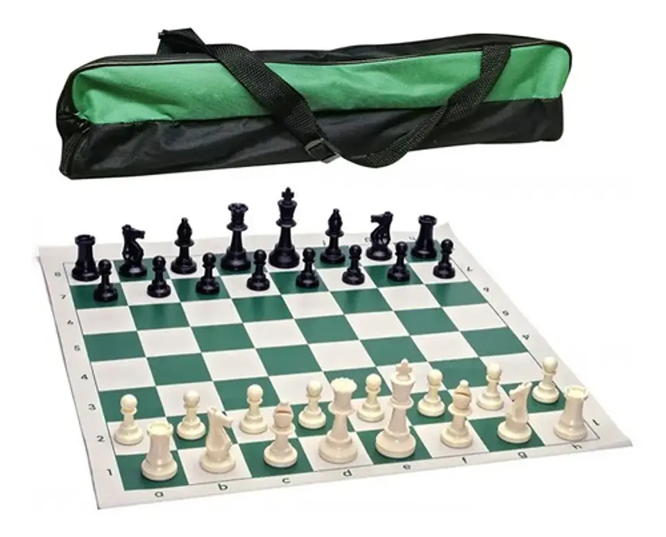 Ajedrez Enrollable Liangda 34cm Con Bolso Transporte Piezas Plásticas Portátil 2