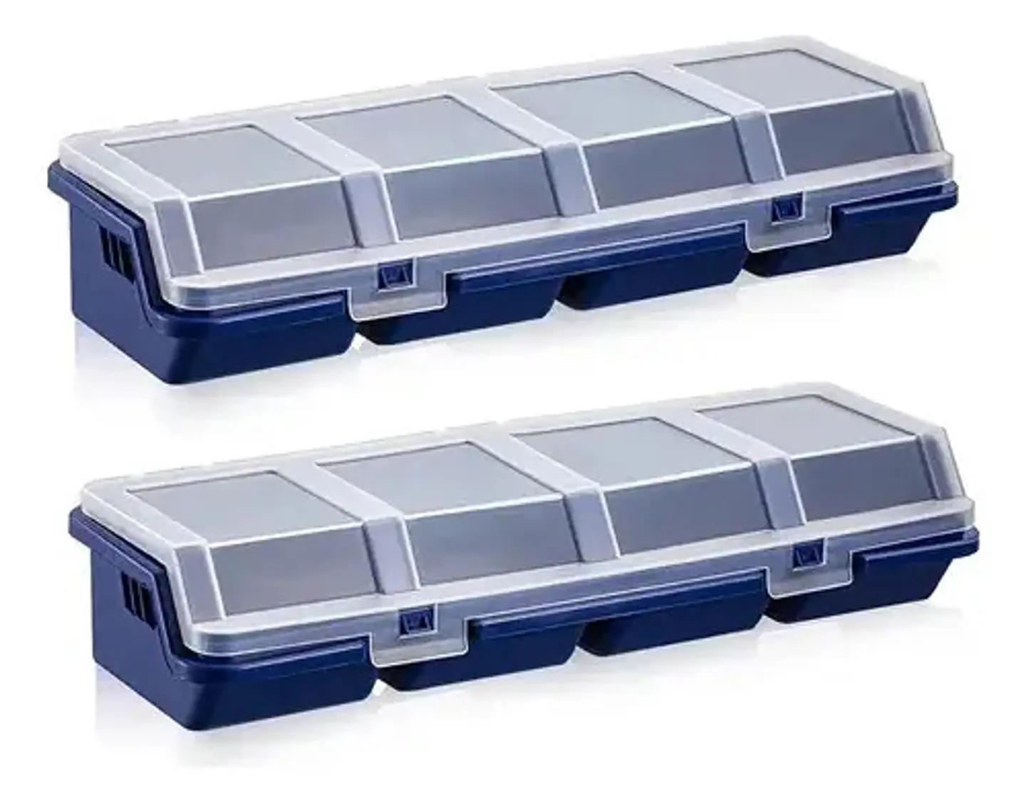 Organizador Plástico De Piezas Pequeñas X4 Compartimentos Azul 4