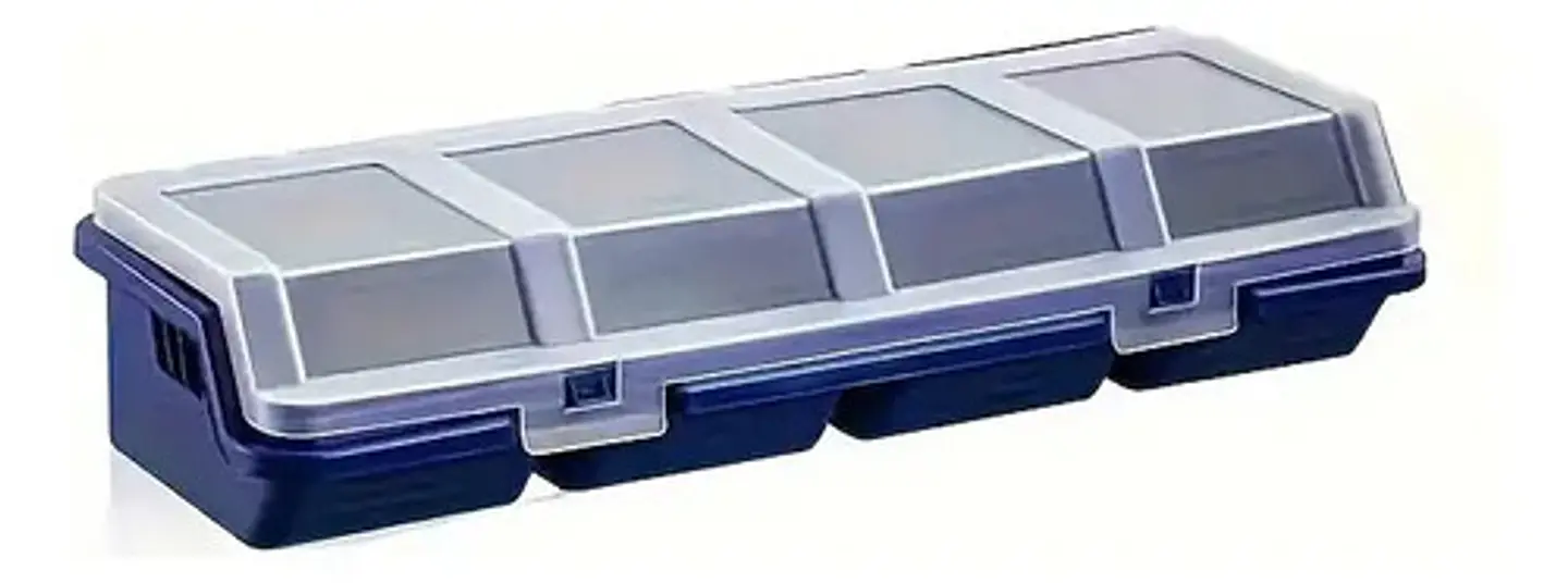 Organizador Plástico De Piezas Pequeñas X4 Compartimentos Azul 5