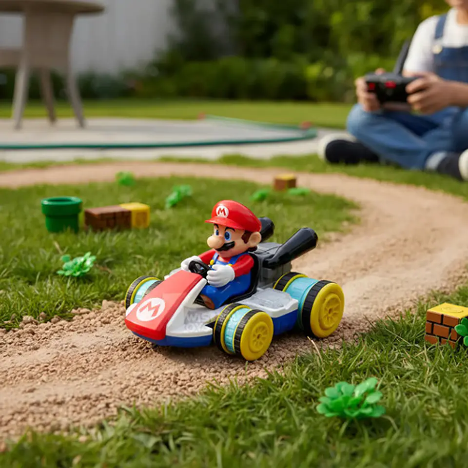Carro Control Remoto Mario Bros Kart Luces Juguete Grande Rojo 3