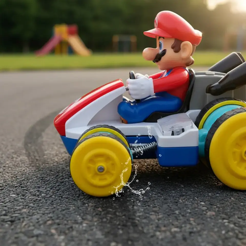 Carro Control Remoto Mario Bros Kart Luces Juguete Grande Rojo 9