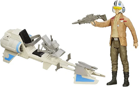 Star Wars Speeder Bike Con Poe Dameron Figura Articulada Hasbro