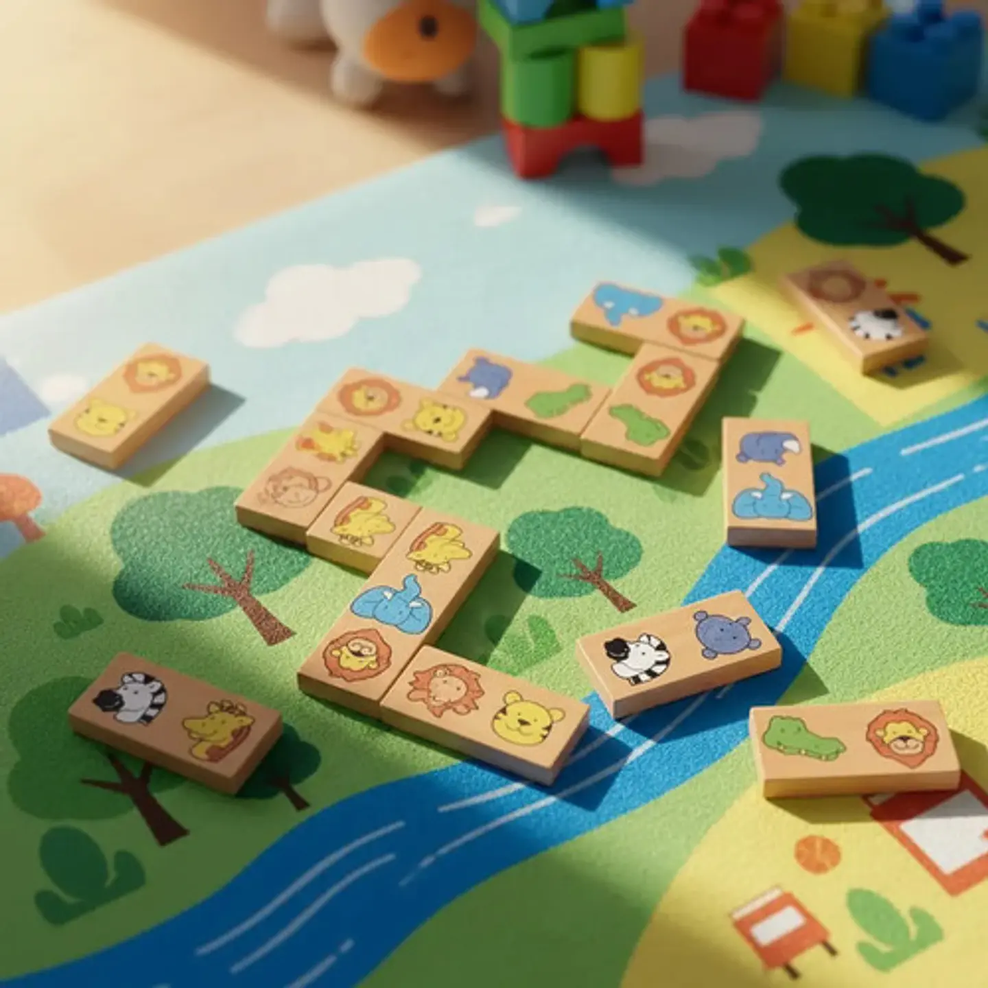 Domino Para Niños En Madera De Animales Juego Didáctico 1