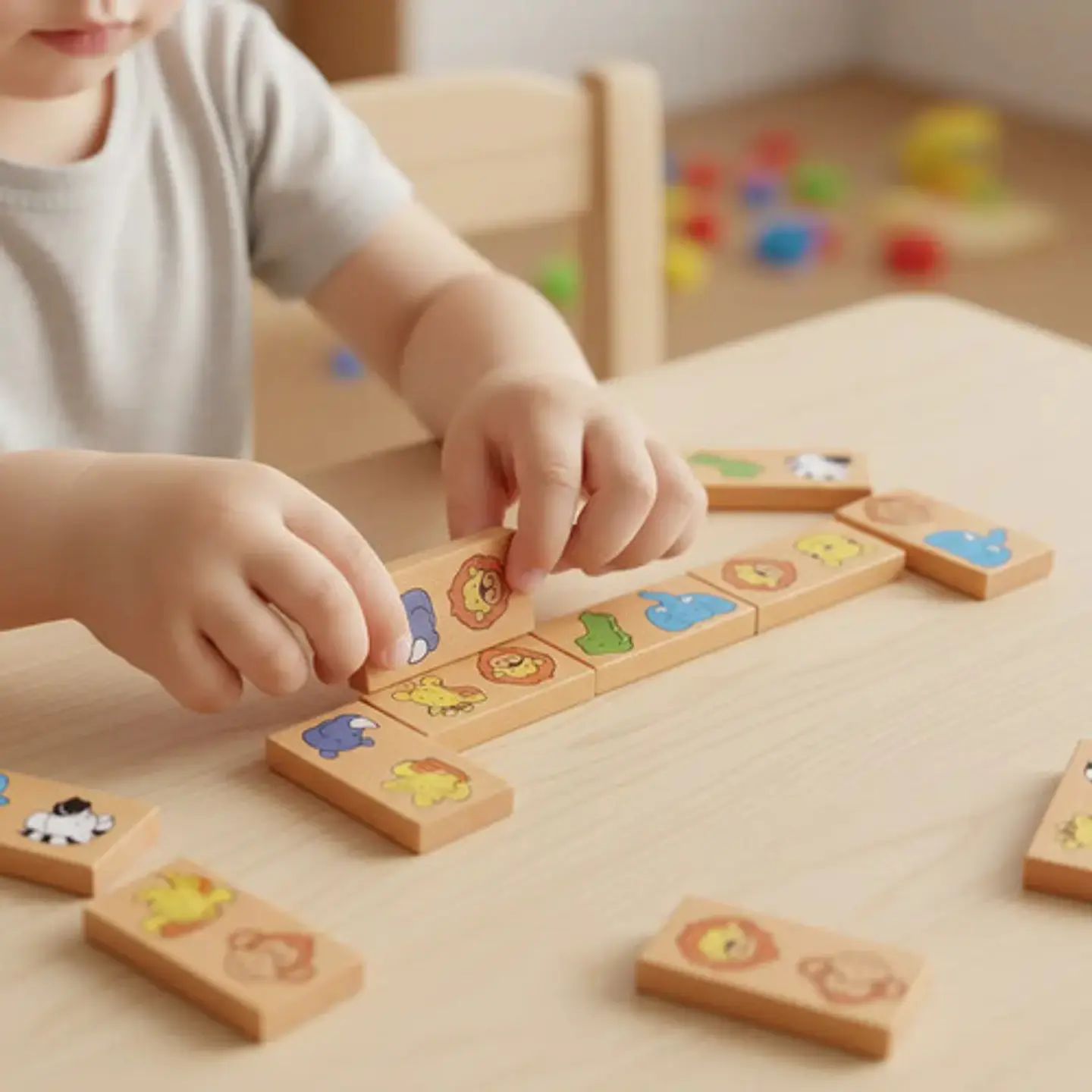 Domino Para Niños En Madera De Animales Juego Didáctico 5