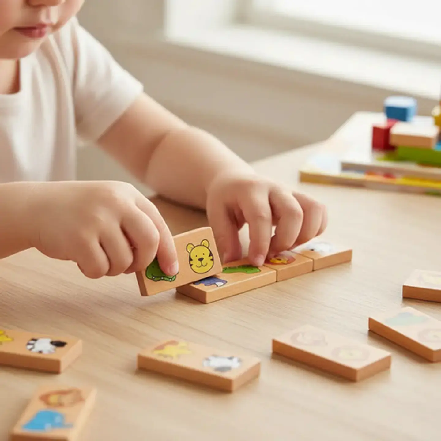 Domino Para Niños En Madera De Animales Juego Didáctico 7