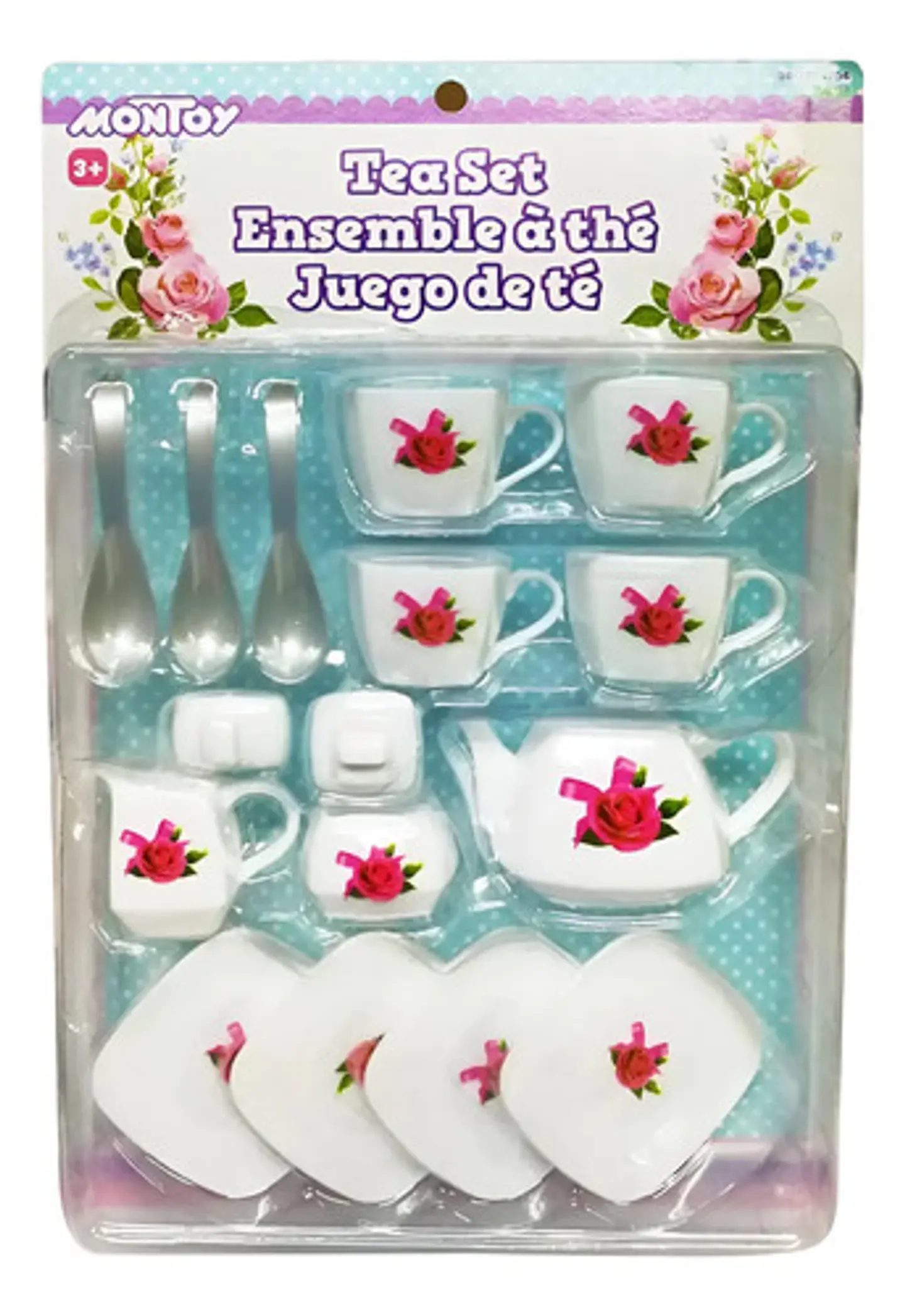 Set Mini Té Infantil 16 Piezas Blanco Vajilla Para Juego Cocina Niña 2