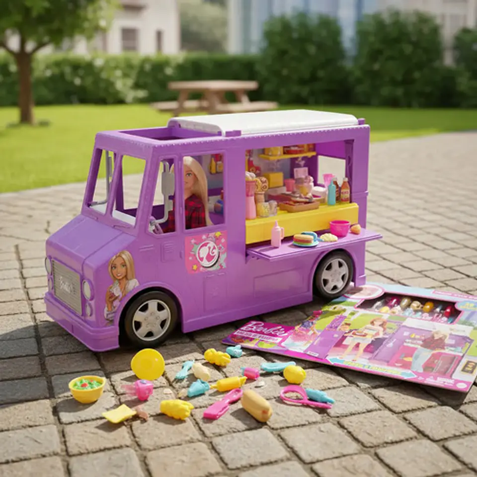 Set Food Truck Barbie Mattel Gmw07 Muñeca Accesorios Cocina 1
