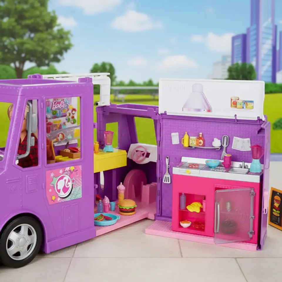 Set Food Truck Barbie Mattel Gmw07 Muñeca Accesorios Cocina 2