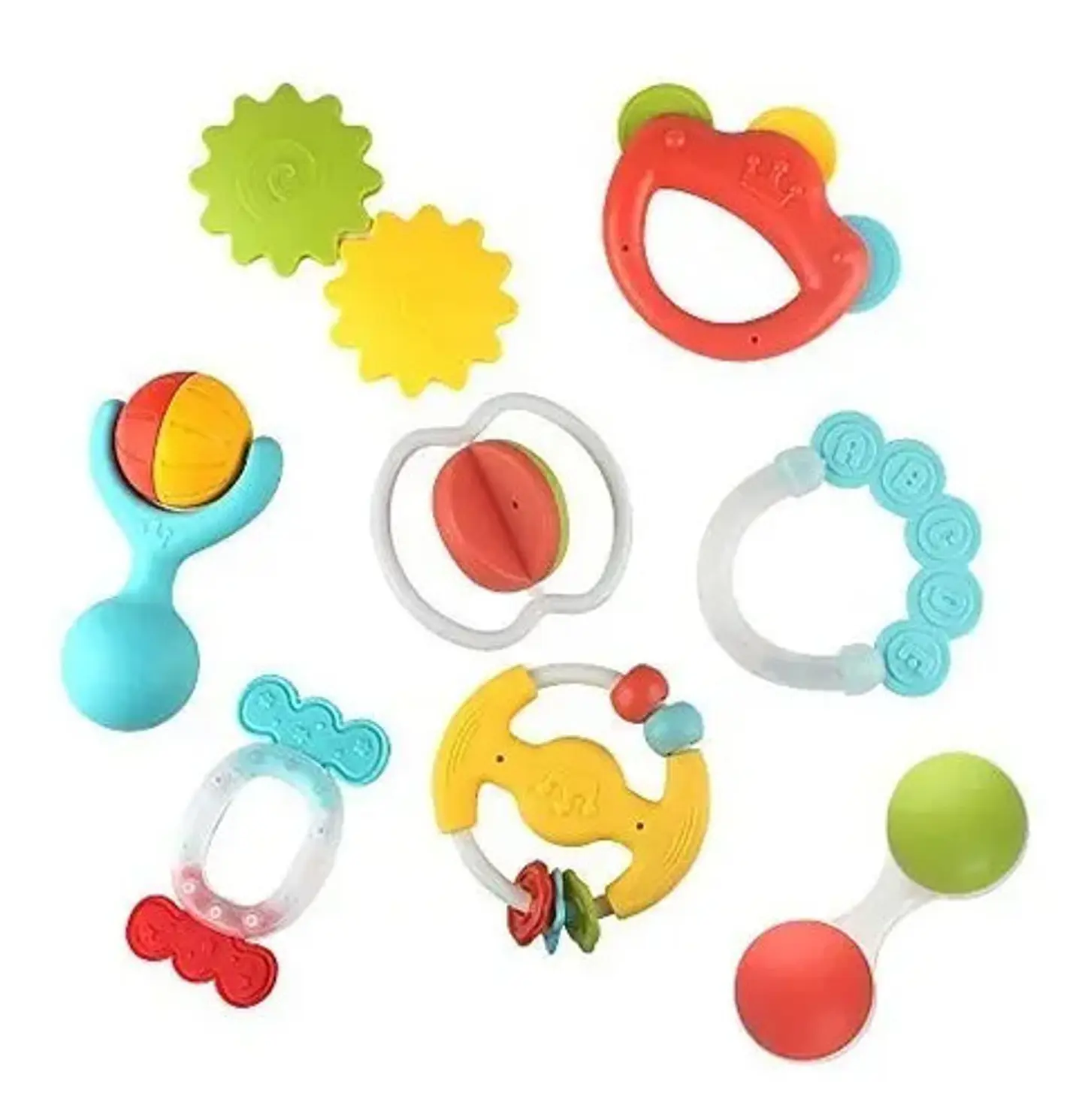 Set Sonajeros Bebé 8 Piezas Huanger Texturas Multicolor Mordedores 1