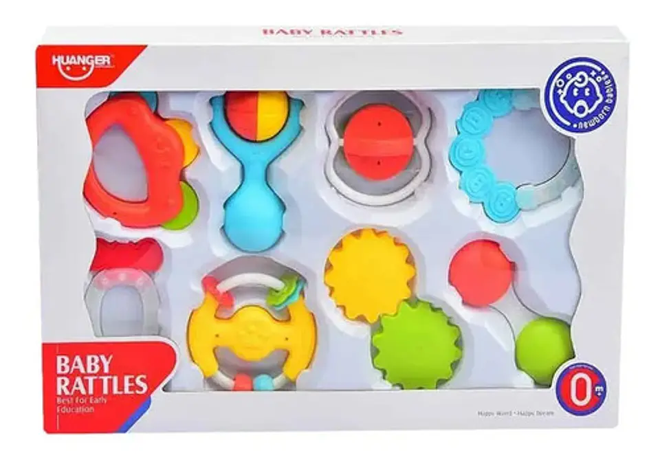 Set Sonajeros Bebé 8 Piezas Huanger Texturas Multicolor Mordedores 6