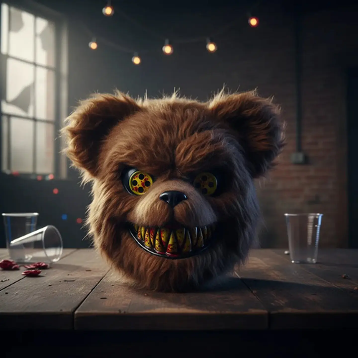 Máscara De Oso Sangriento En Plástico Y Felpa 1661-08 8
