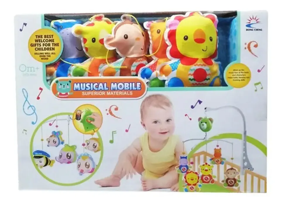 Móvil Musical Para Cuna Bebes Figuras De Animalitos 699-30 1