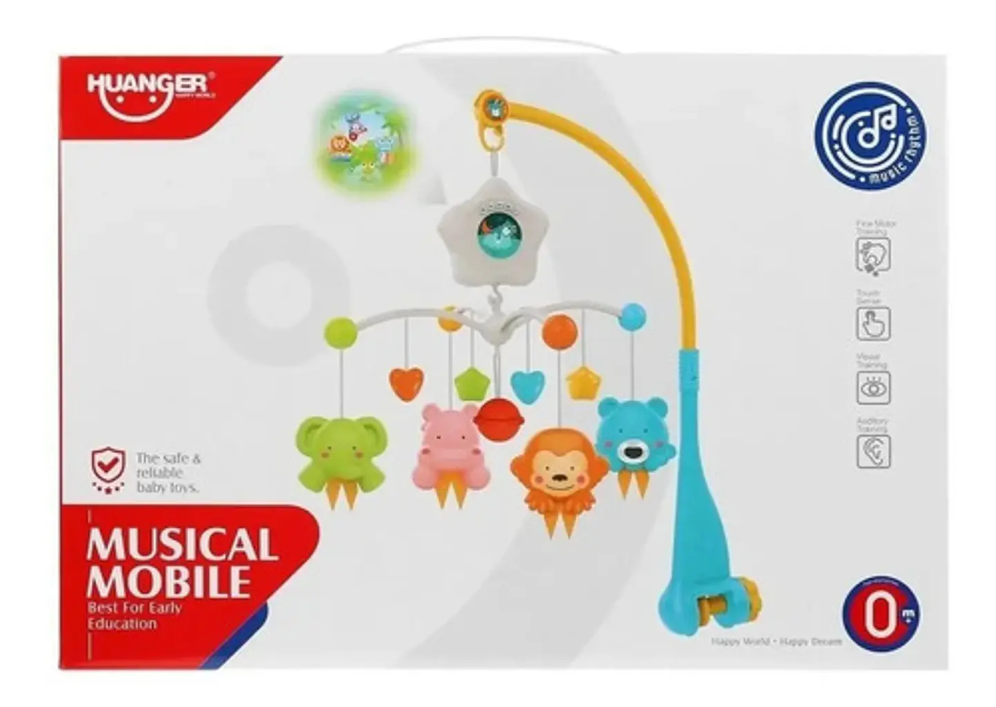 Móvil Musical Bebé Cuna Huanger Proyector Sonidos Y Luces Multicolor Animal 3