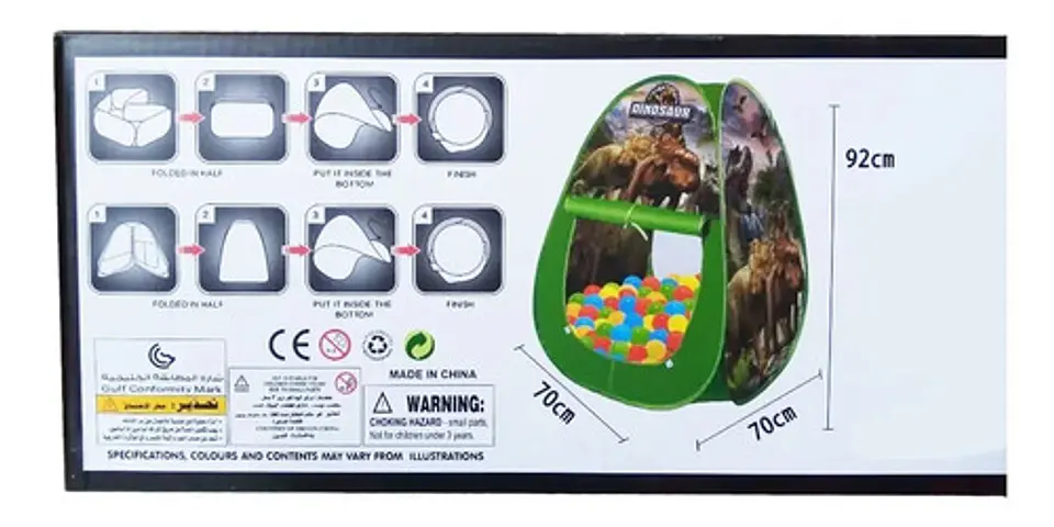 Carpa Plegable De Dinosaurios Con 100 Pelotas Niños  3
