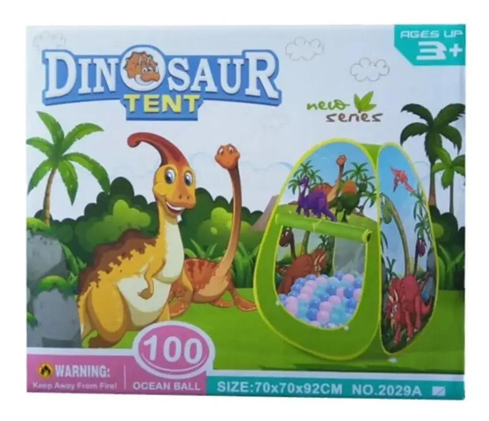 Carpa Plegable De Dinosaurios Con 100 Pelotas Niños  4
