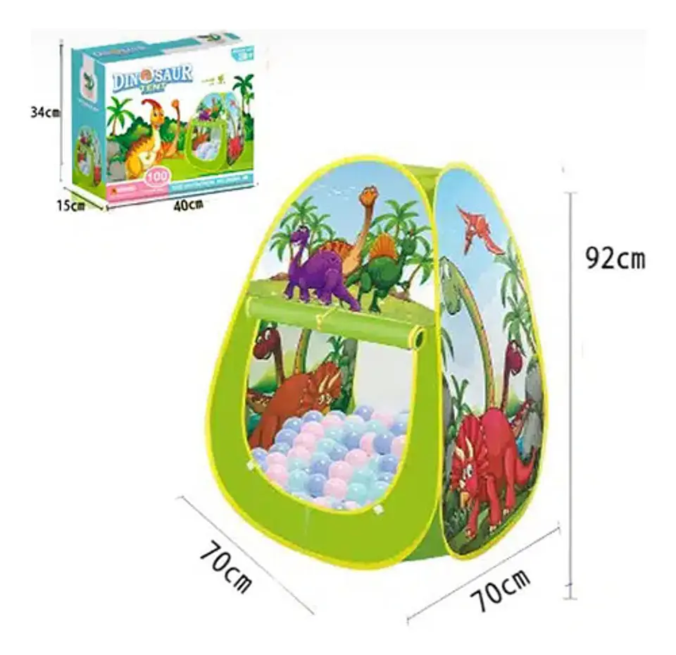 Carpa Plegable De Dinosaurios Con 100 Pelotas Niños  5