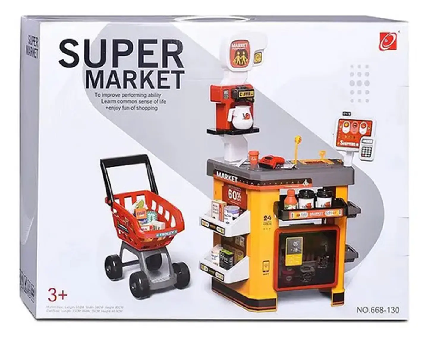 Supermercado Caja Registradora Carrito Accesorio Luz Sonido 5