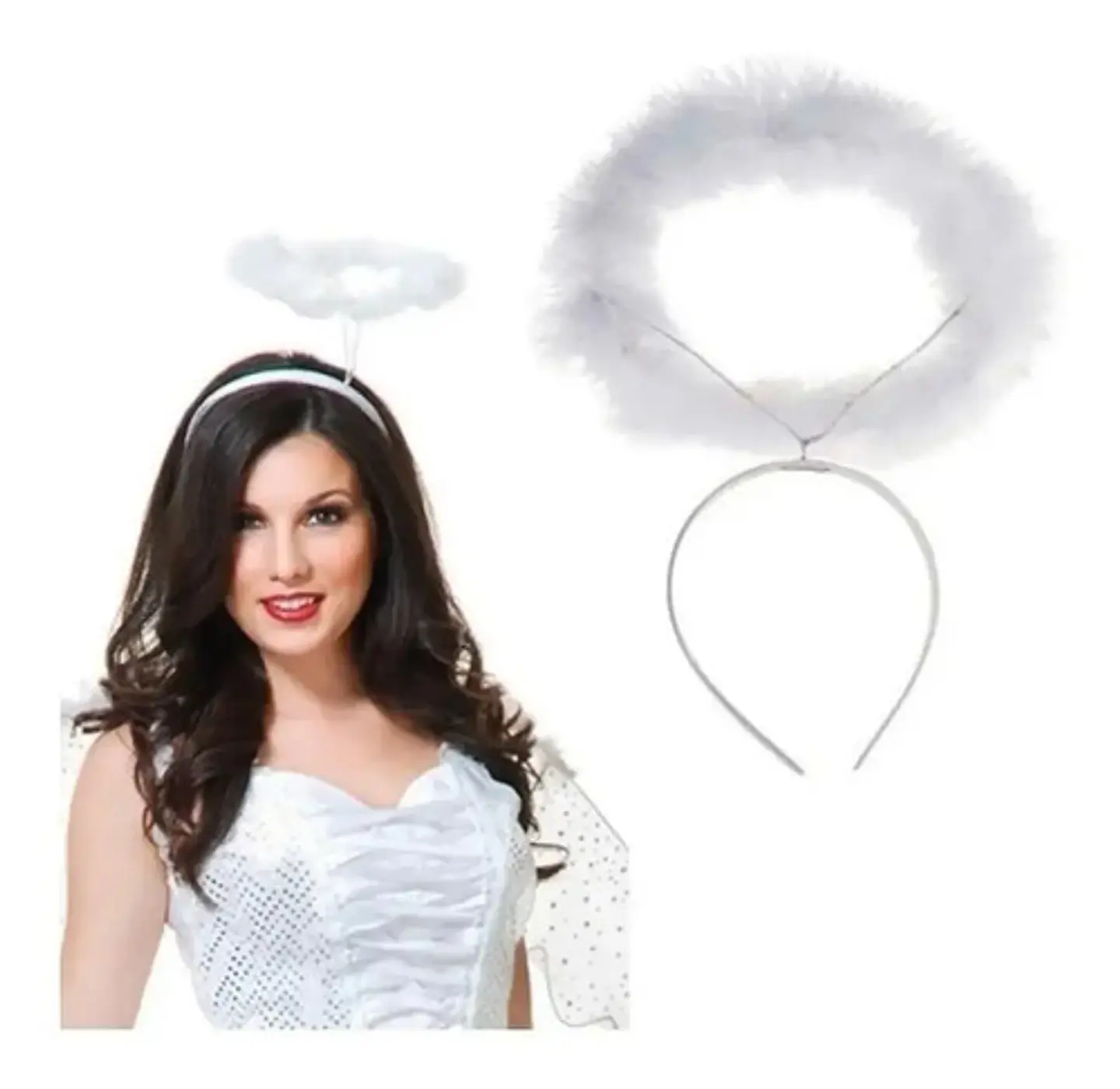Balaca Diadema Halloween Aureola Angel Blanca Disfraz  2