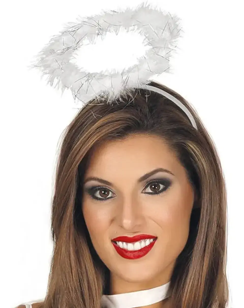 Balaca Diadema Halloween Aureola Angel Blanca Disfraz  3