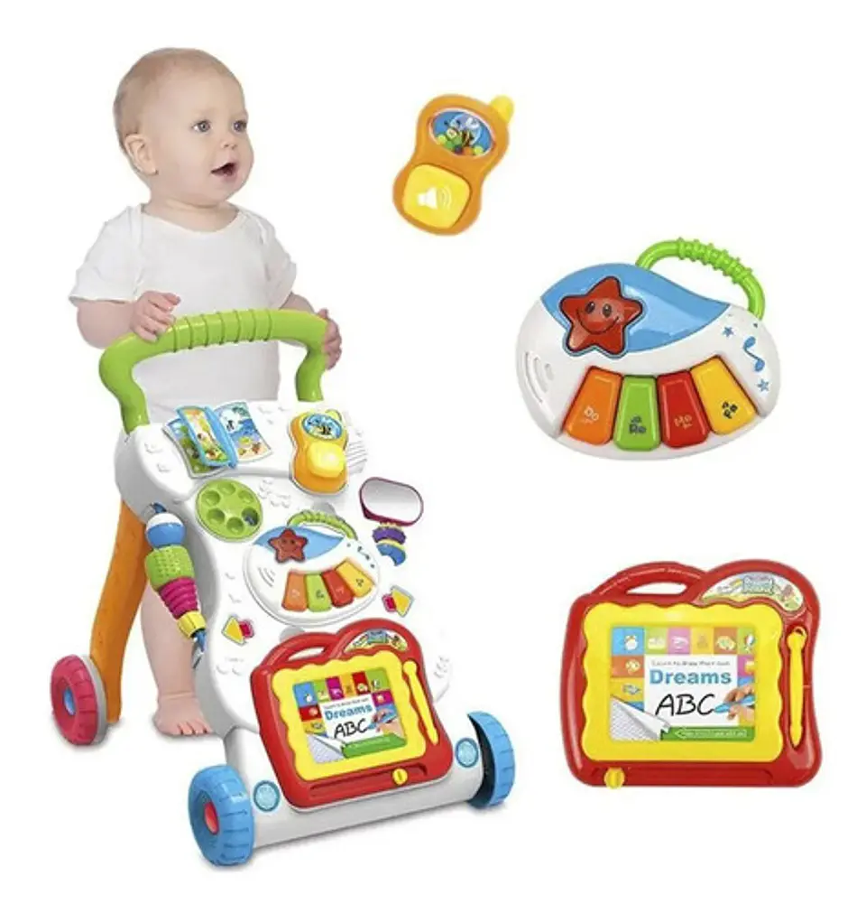 Andadera Caminador Con Piano Tablero Educativo Bebes He0801 2