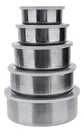 5 Bowls Acero Inoxidable Imperial Home Con Tapa Plateados Plateado - Miniatura 1