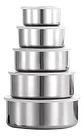 5 Bowls Acero Inoxidable Imperial Home Con Tapa Plateados Plateado - Miniatura 4