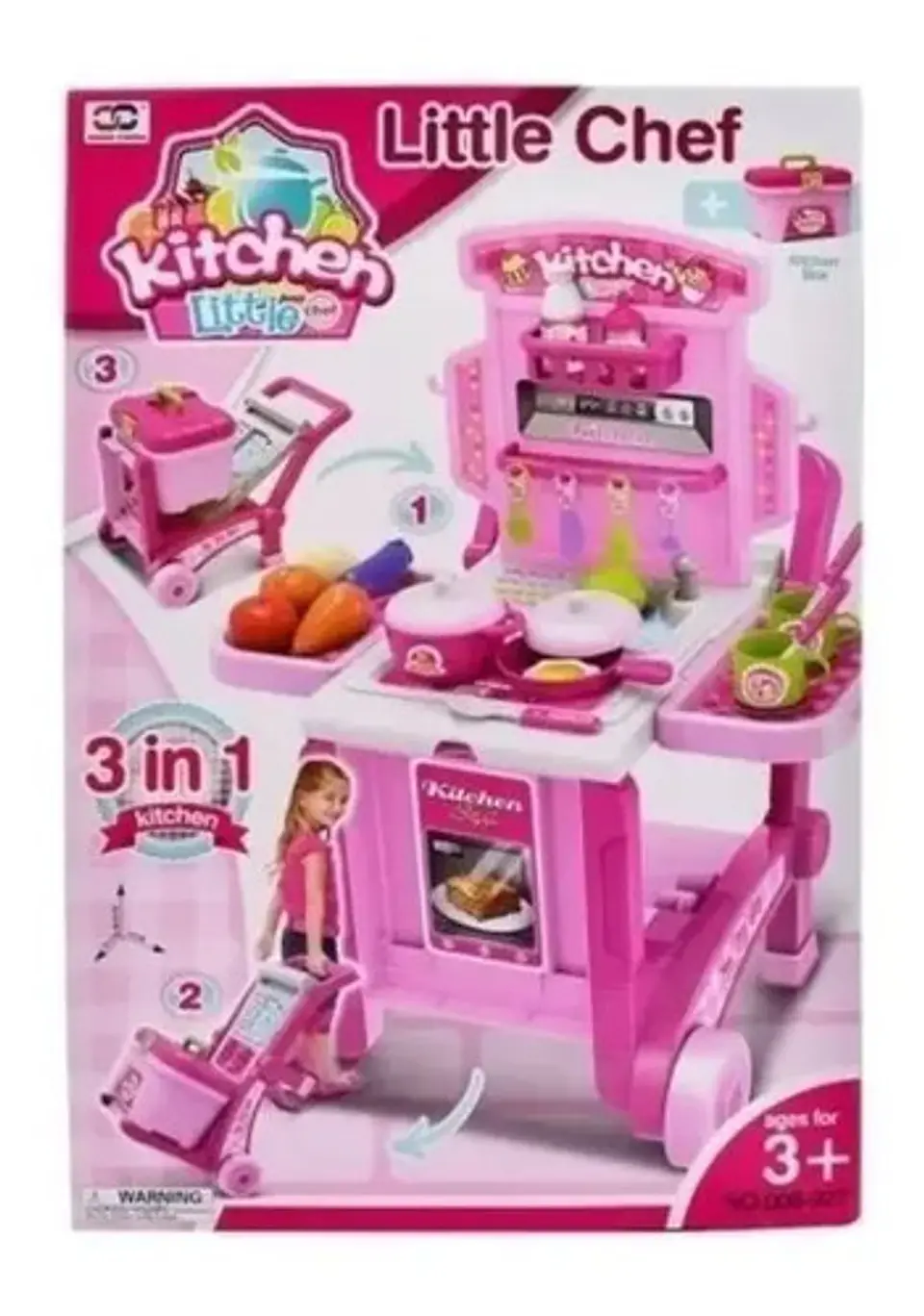 Cocina De Juguete Kitchen Little 006-927 Rosada Con Luz Sonido Accesorios Rosado 5