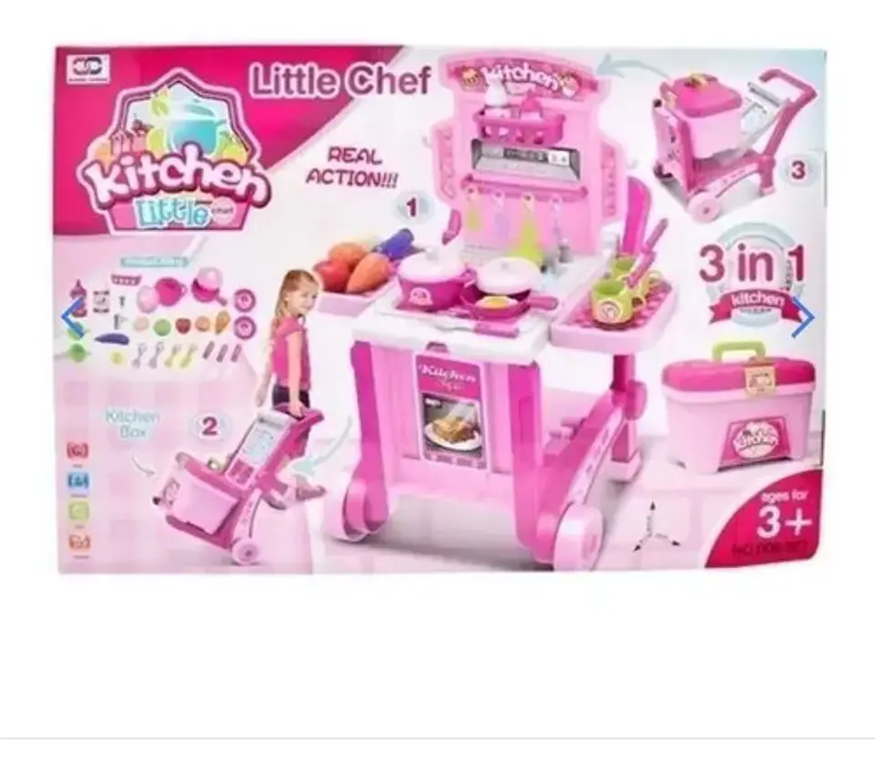 Cocina De Juguete Kitchen Little 006-927 Rosada Con Luz Sonido Accesorios Rosado 6