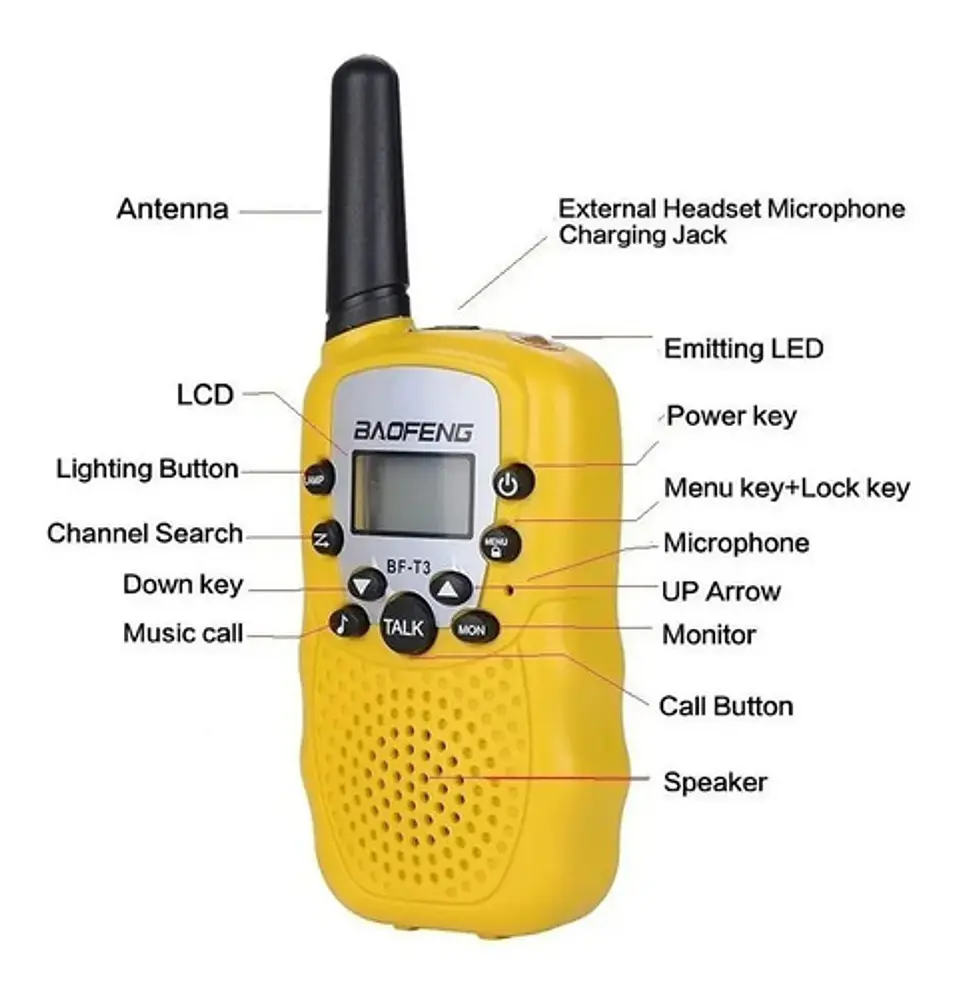 Walkie Talkies Baogeng Bf-t3 Radio Portátil De Dos Vías 2