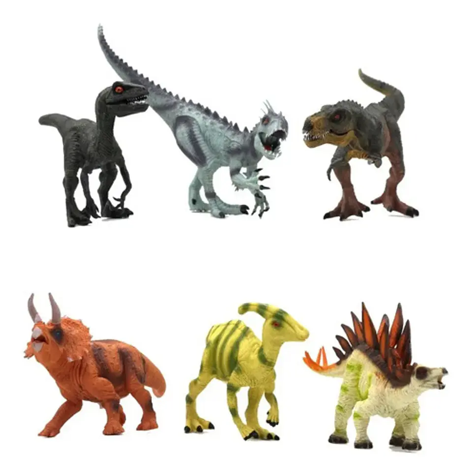 Set Dinosaurios En Caja X6 T -rex Jurassic Con Sonidos 6660 1