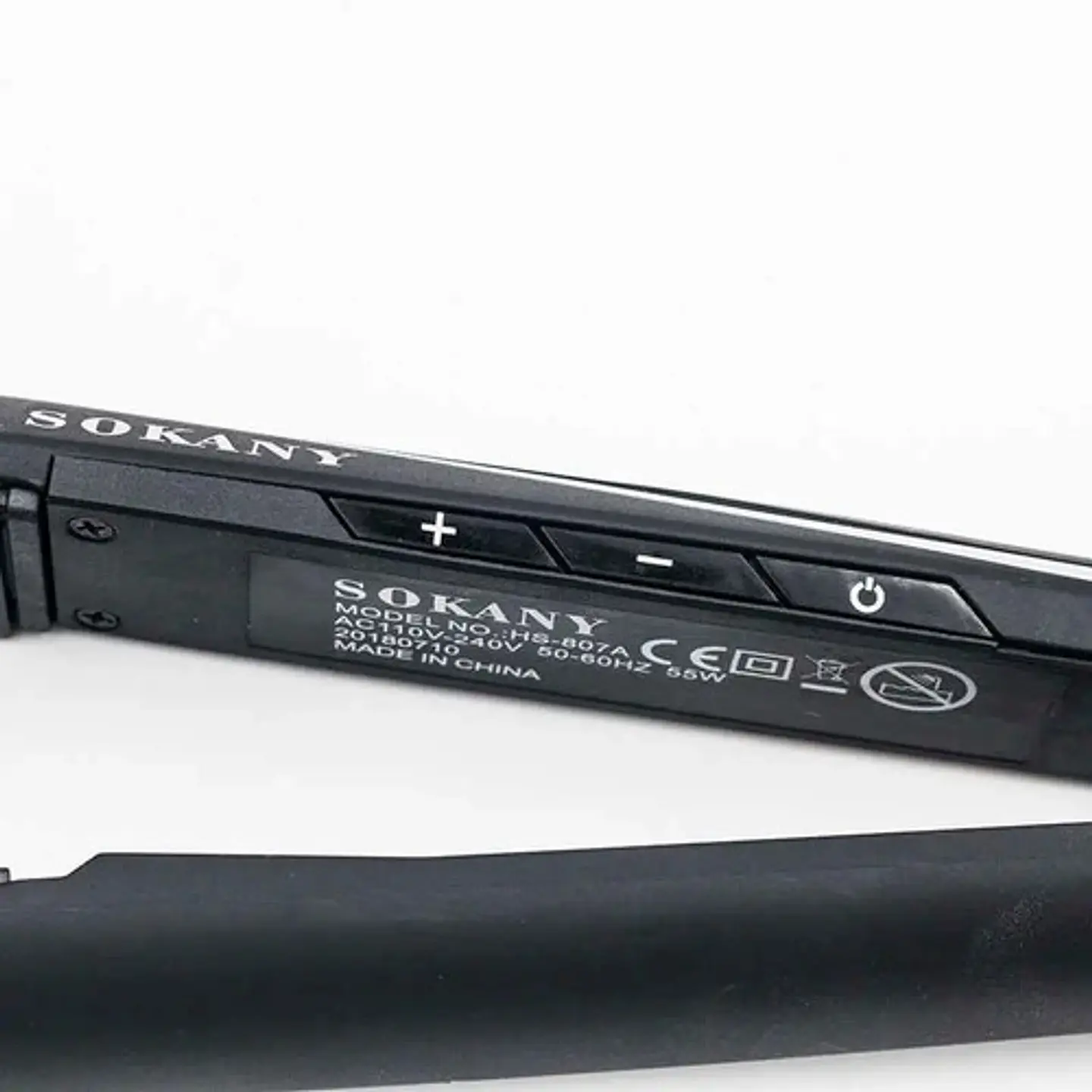 Plancha Alisadora Sokany Hs-807a Turmalina Cerámica Regulador Temperatura Negro 110v 3