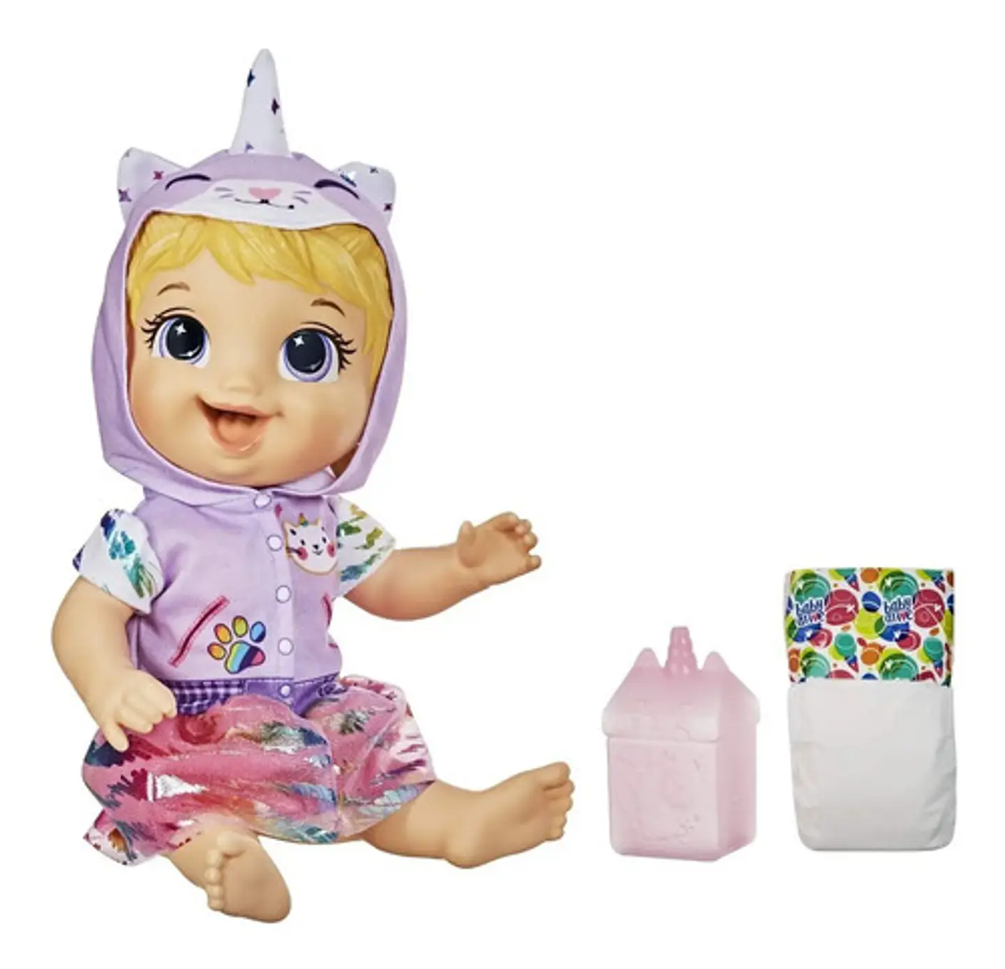 Baby Alive Muñeca Tinycorns Morena O Rubia Unicornio Hasbro 4