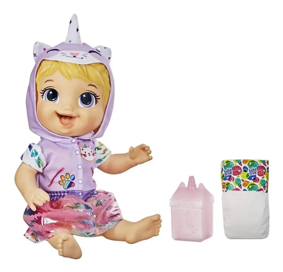 Baby Alive Muñeca Tinycorns Morena O Rubia Unicornio Hasbro 4