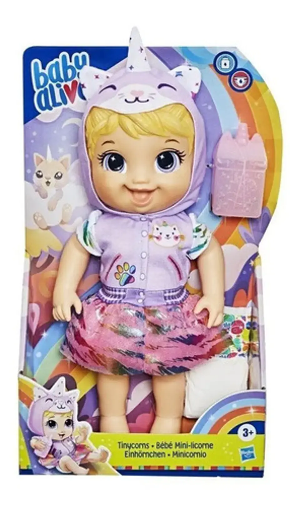 Baby Alive Muñeca Tinycorns Morena O Rubia Unicornio Hasbro 5
