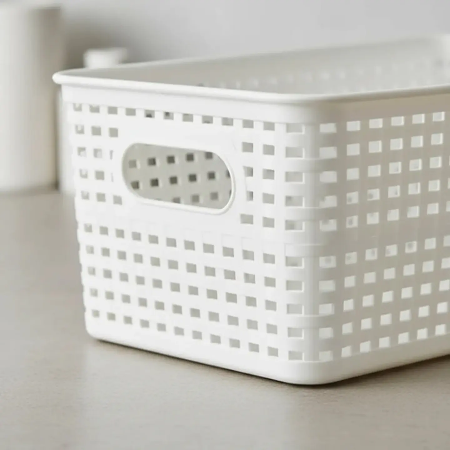 Cesta De Plástico Tejido Almacenamiento Organización 29cm  5