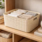 Cesta De Plástico Tejido Almacenamiento Organización 29cm  - Miniatura 8