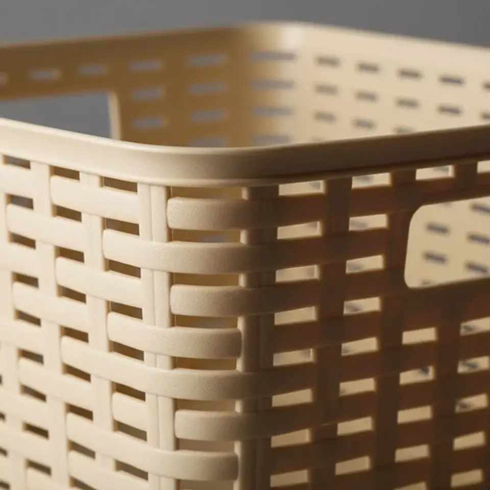 Cesta De Plástico Tejido Almacenamiento Organización 29cm  9