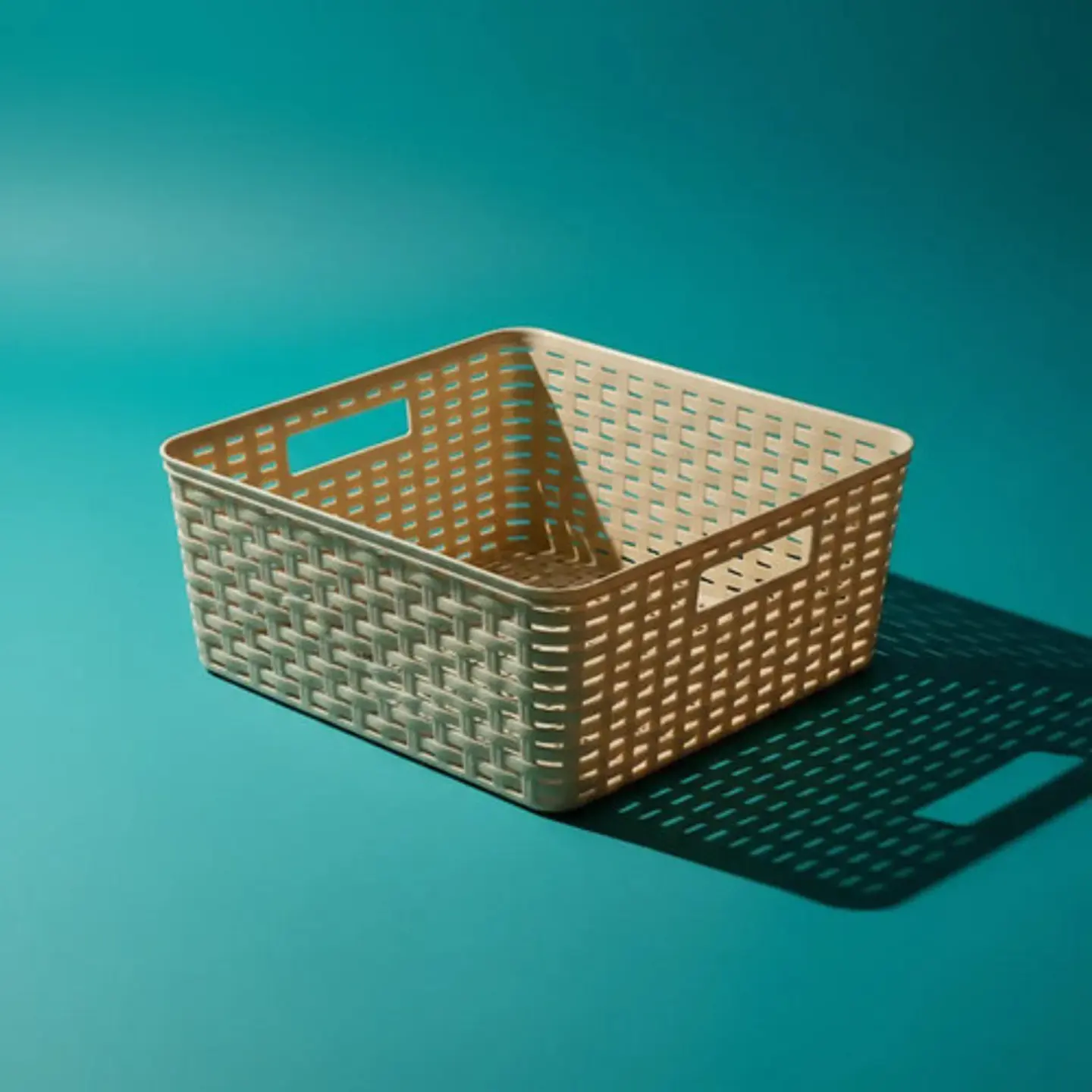 Cesta De Plástico Tejido Almacenamiento Organización 29cm  10