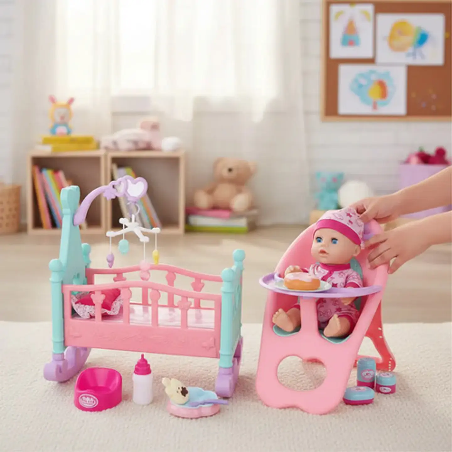Set De Juego De Muñecas Lovely Playset Corral Con Bebé 8290 Rosa 5