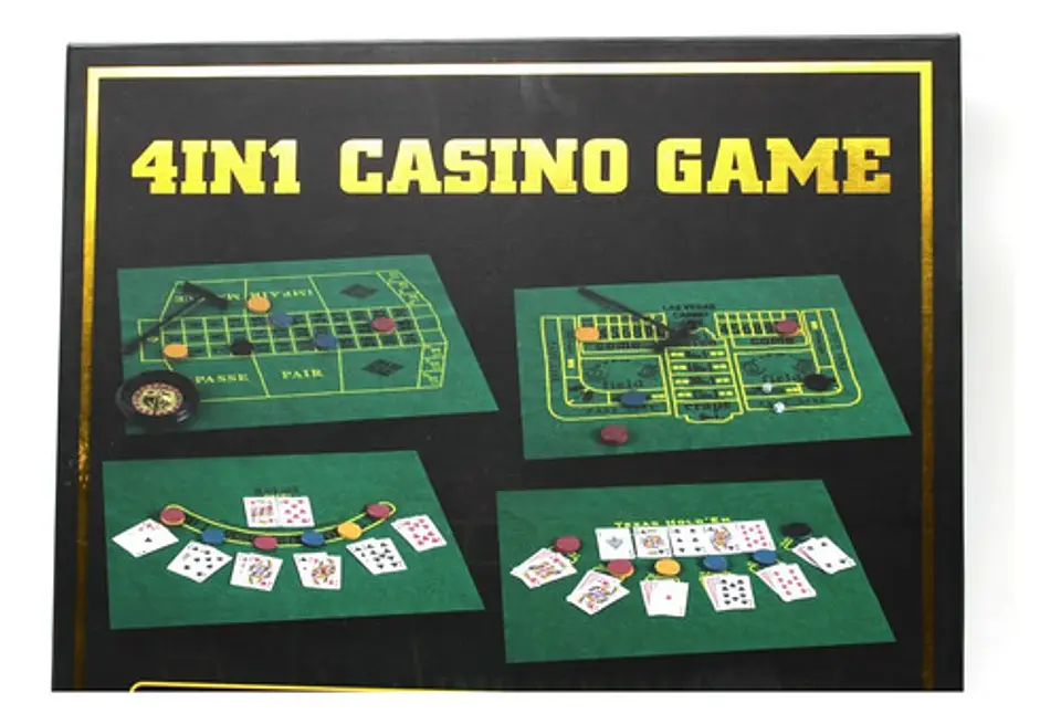 Set Casino 4 En 1 Blackjack Craps Roulette Poker Game Gn8116 5