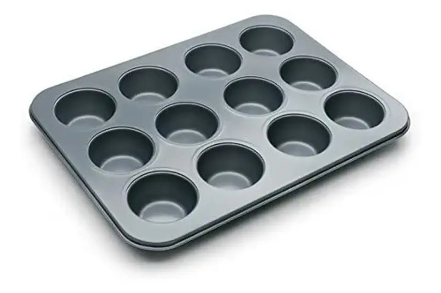 Lata Molde Antiadherente 12 Cupcakes Mini Muffins 25x19cm Color Gris / Bb3002 1