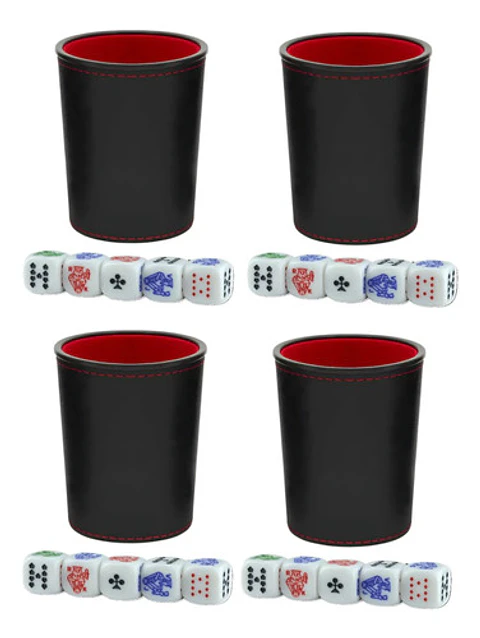 Cacho Yahtzee Juego De Mesa 4 Tatucos  Paño + 20 Dados Poker