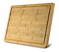 Bamboo 03-3082934 Tabla Para Cortar De Bambú Grande 28x38cm Cocina Rayas Bamboo Rayas (36x26x2cm) Madera Natural - Miniatura 1