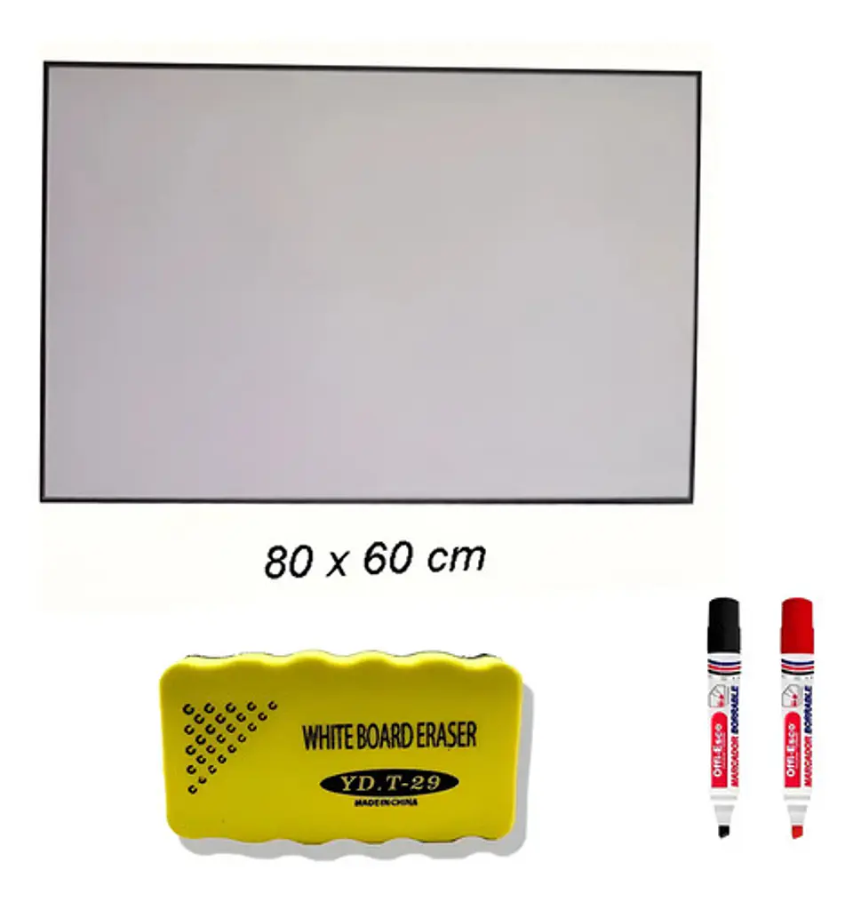 Tablero Acrílico Borrable 80x60cm Mediano +borrador Marcador 2