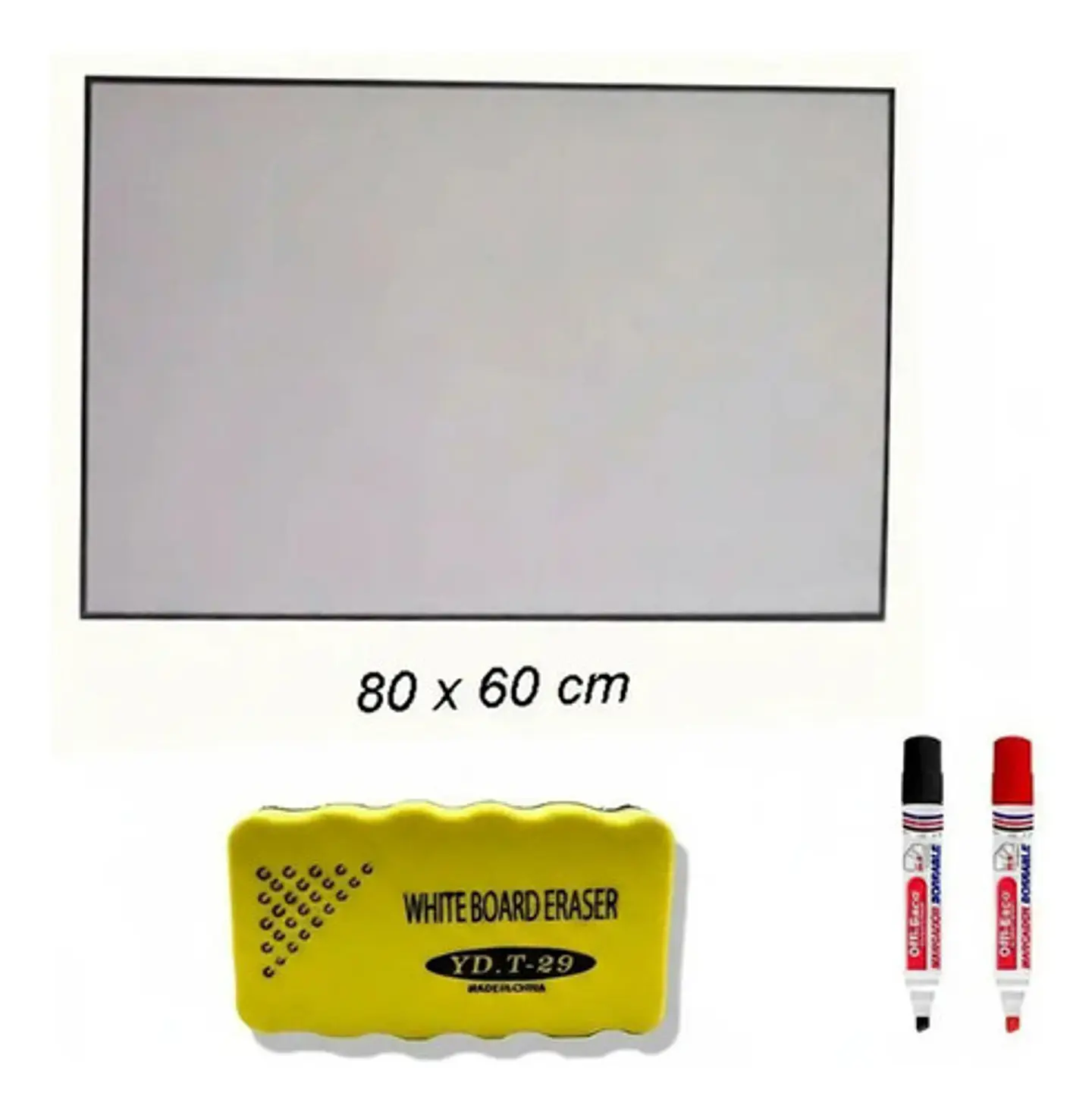 Tablero Acrílico Borrable 80x60cm Mediano +borrador Marcador 4